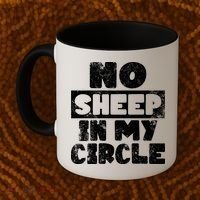 No Sheep In My Circle Distressed Coffee Mug thumb 2