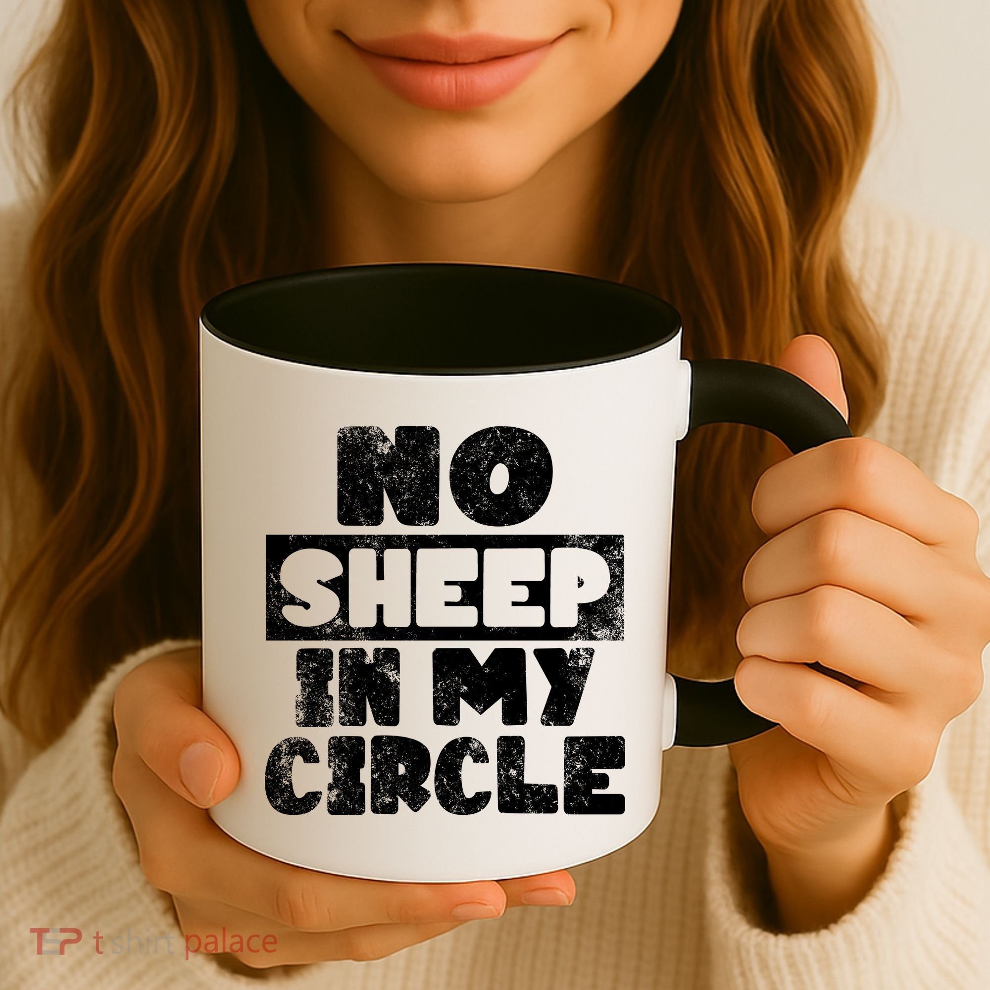 No Sheep In My Circle Distressed Coffee Mug