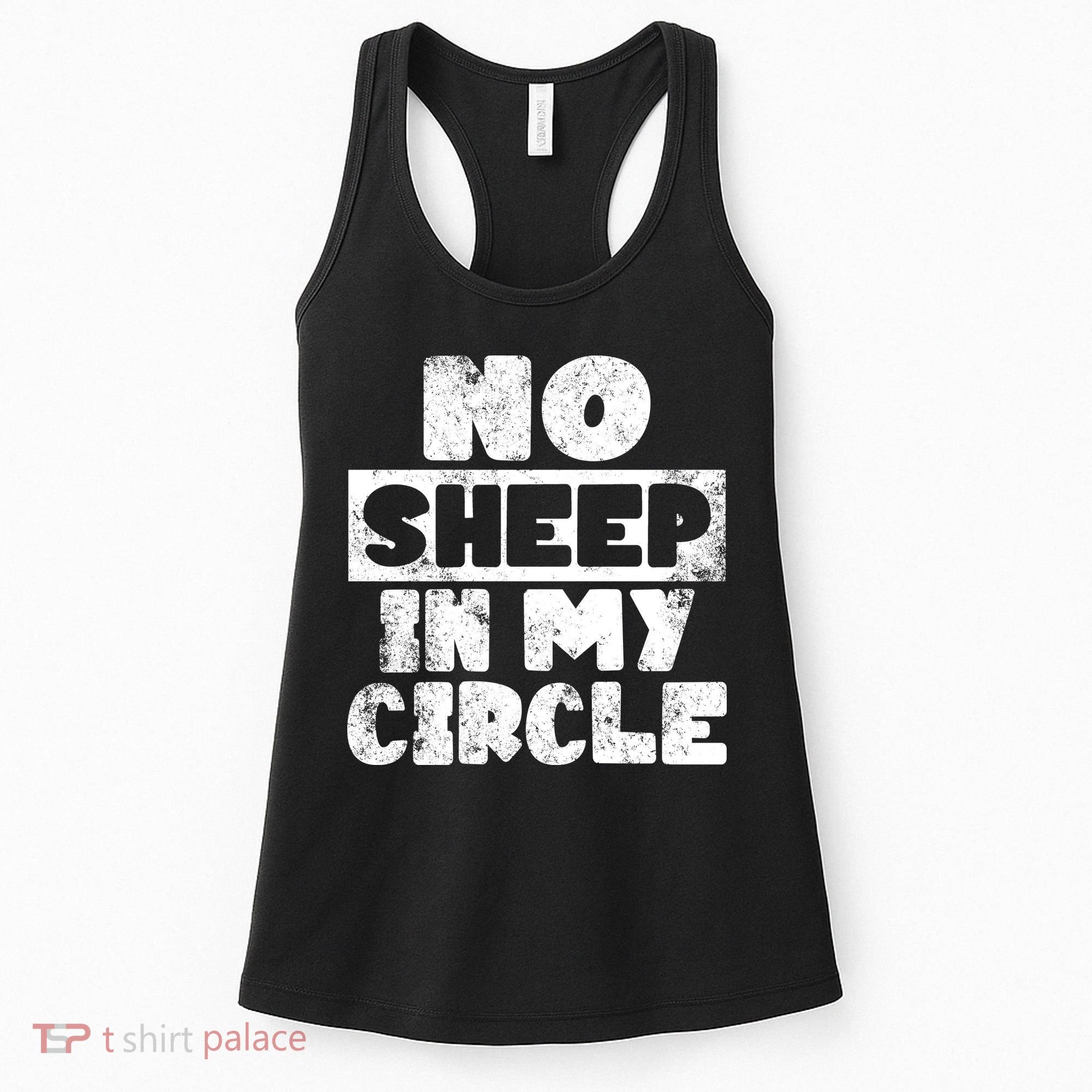 No Sheep In My Circle Distressed Women's Tank Top