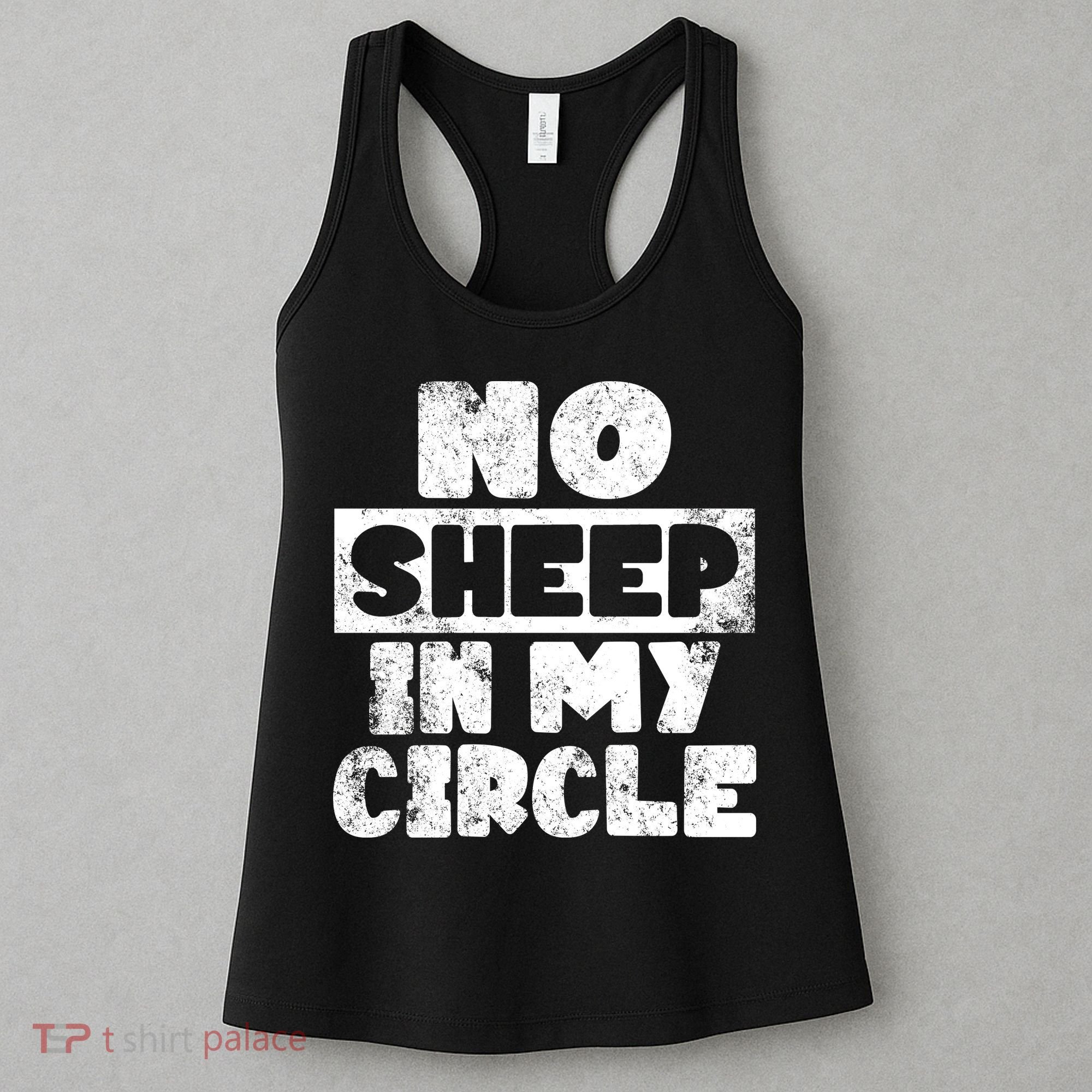 No Sheep In My Circle Distressed Women's Tank Top