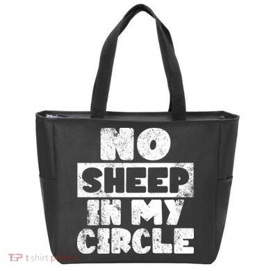 No Sheep In My Circle Distressed Tote Bag