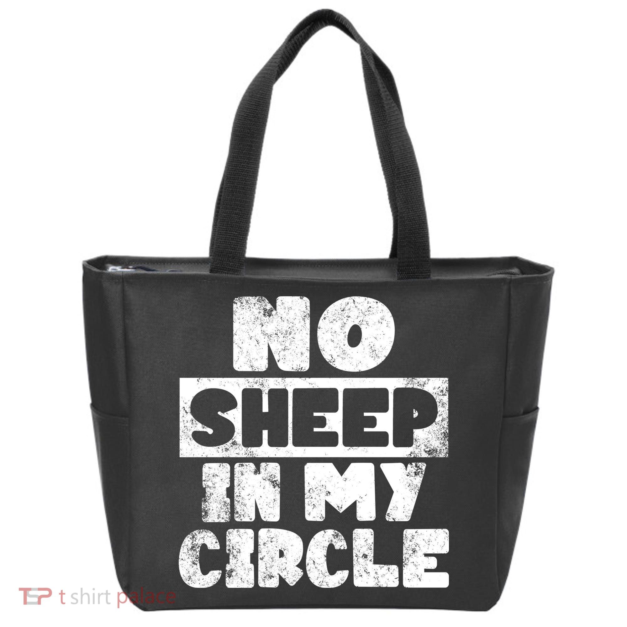 No Sheep In My Circle Distressed Tote Bag