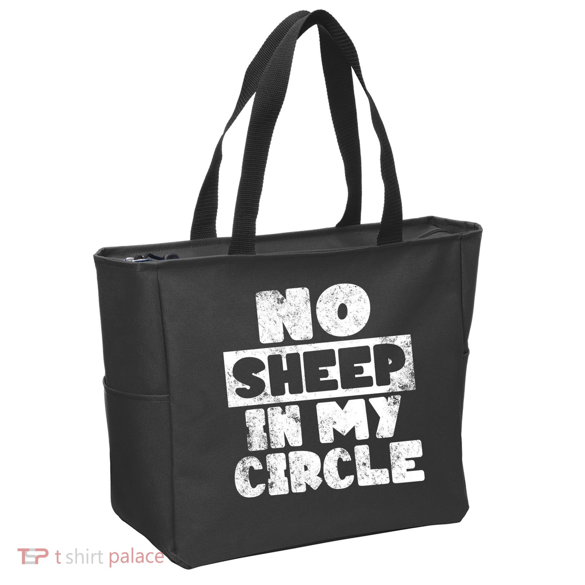 No Sheep In My Circle Distressed Tote Bag