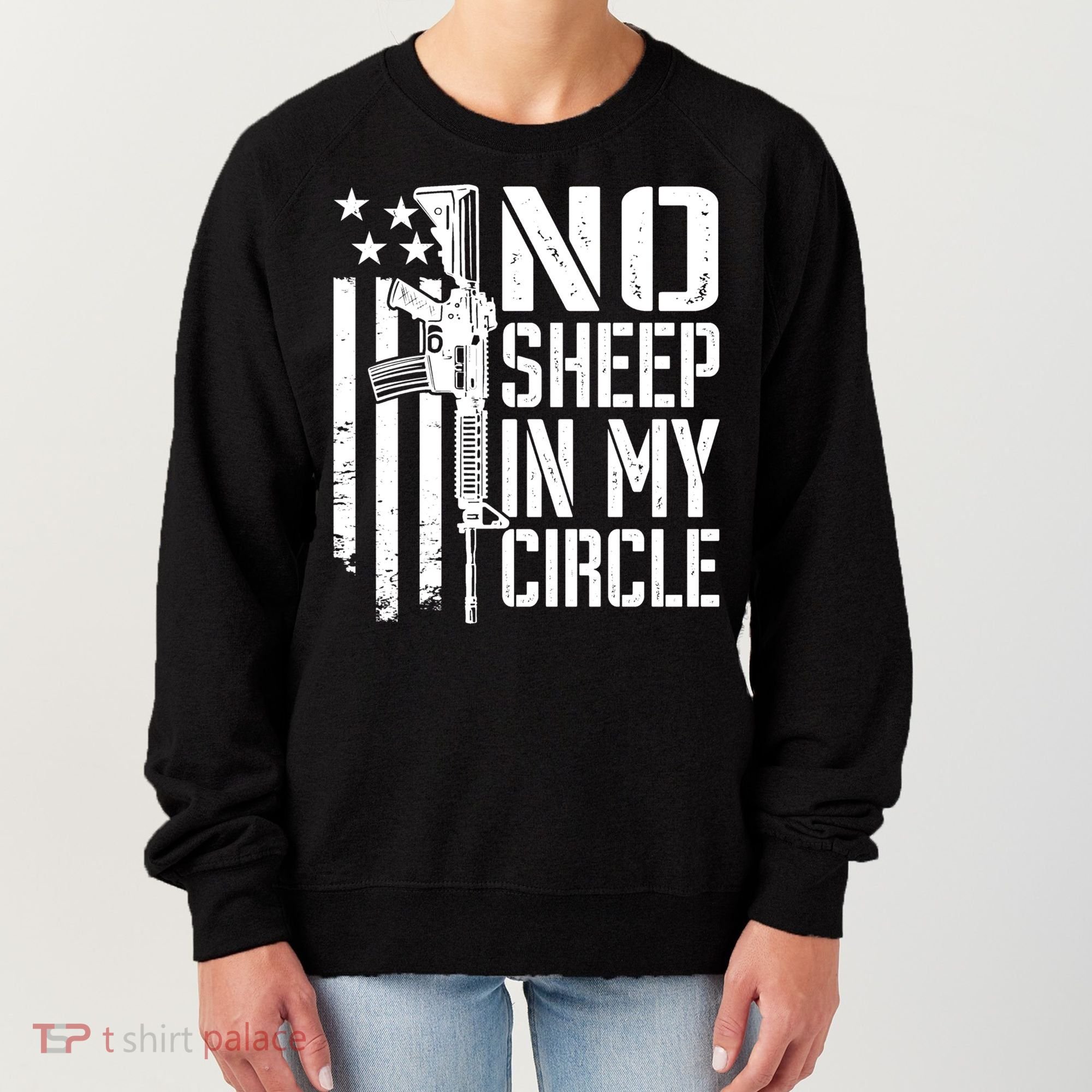 No Sheep In My Circle Gift Funny Camo Pro Gun 2nd Amendment Gift Women's Sweatshirt