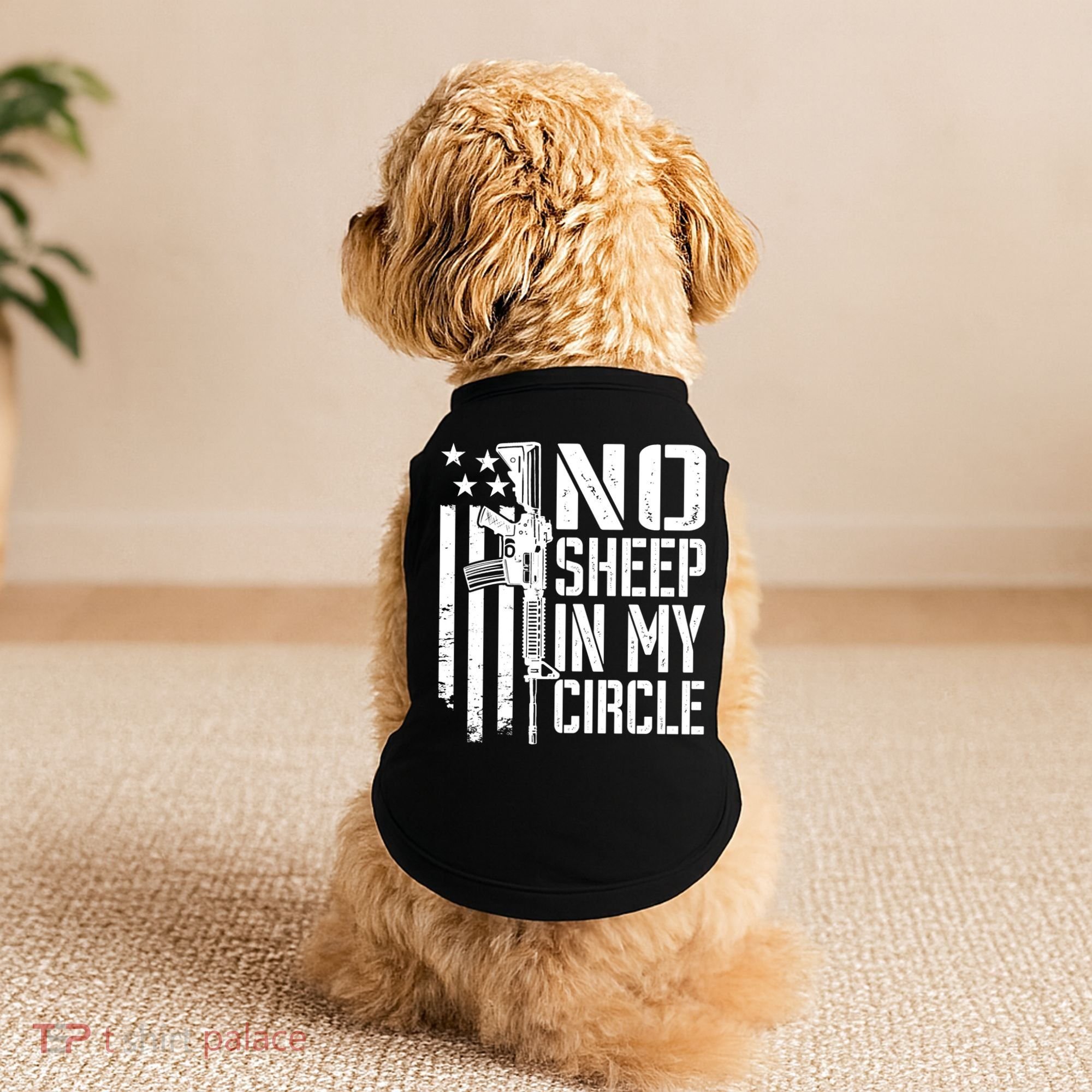 No Sheep In My Circle Gift Funny Camo Pro Gun 2nd Amendment Gift Doggie Tank
