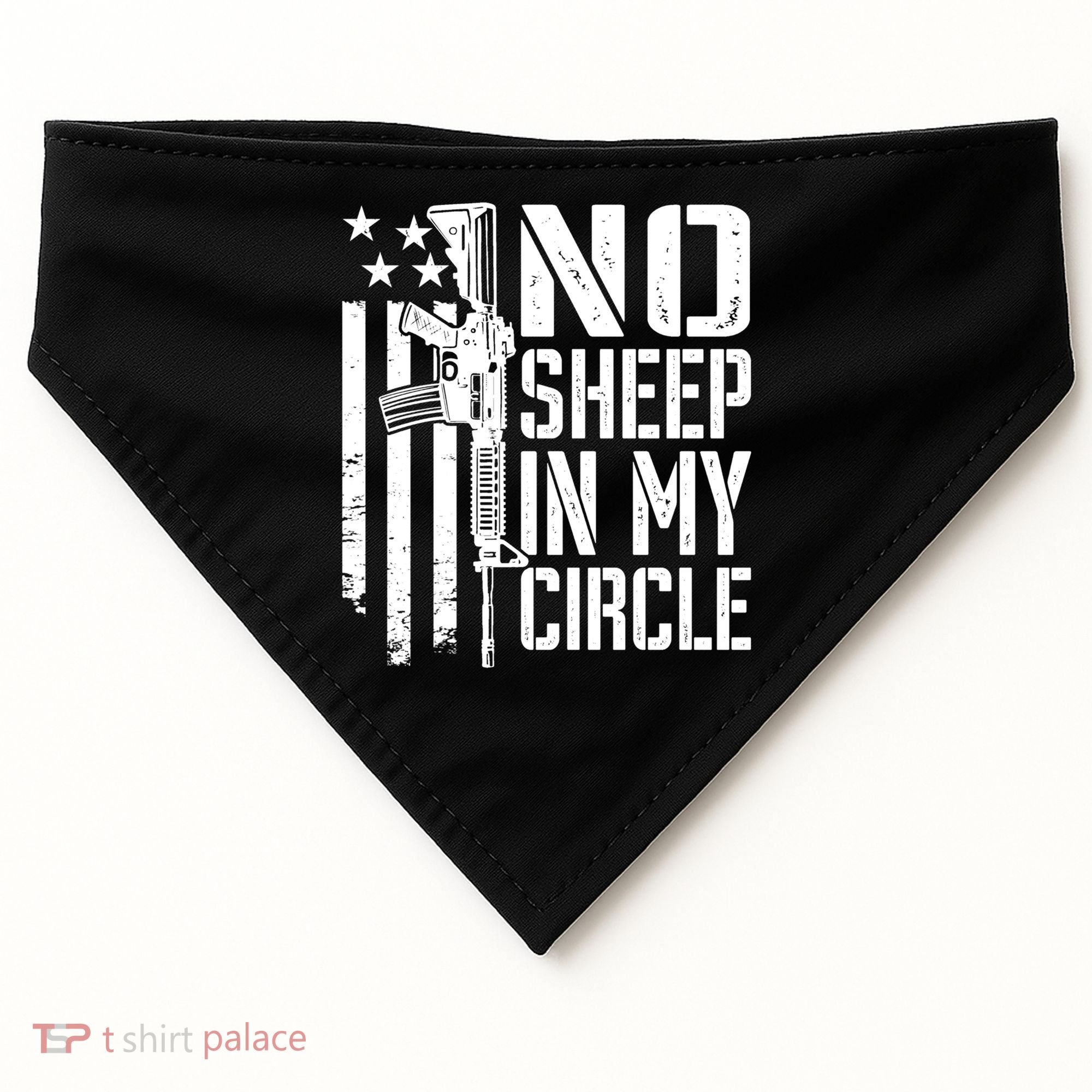 No Sheep In My Circle Gift Funny Camo Pro Gun 2nd Amendment Gift USA-Made Doggie Bandana