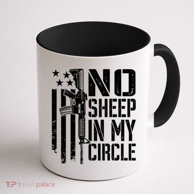No Sheep In My Circle Gift Funny Camo Pro Gun 2nd Amendment Gift Coffee Mug back
