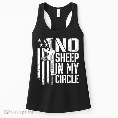 No Sheep In My Circle Gift Funny Camo Pro Gun 2nd Amendment Gift Women's Tank Top