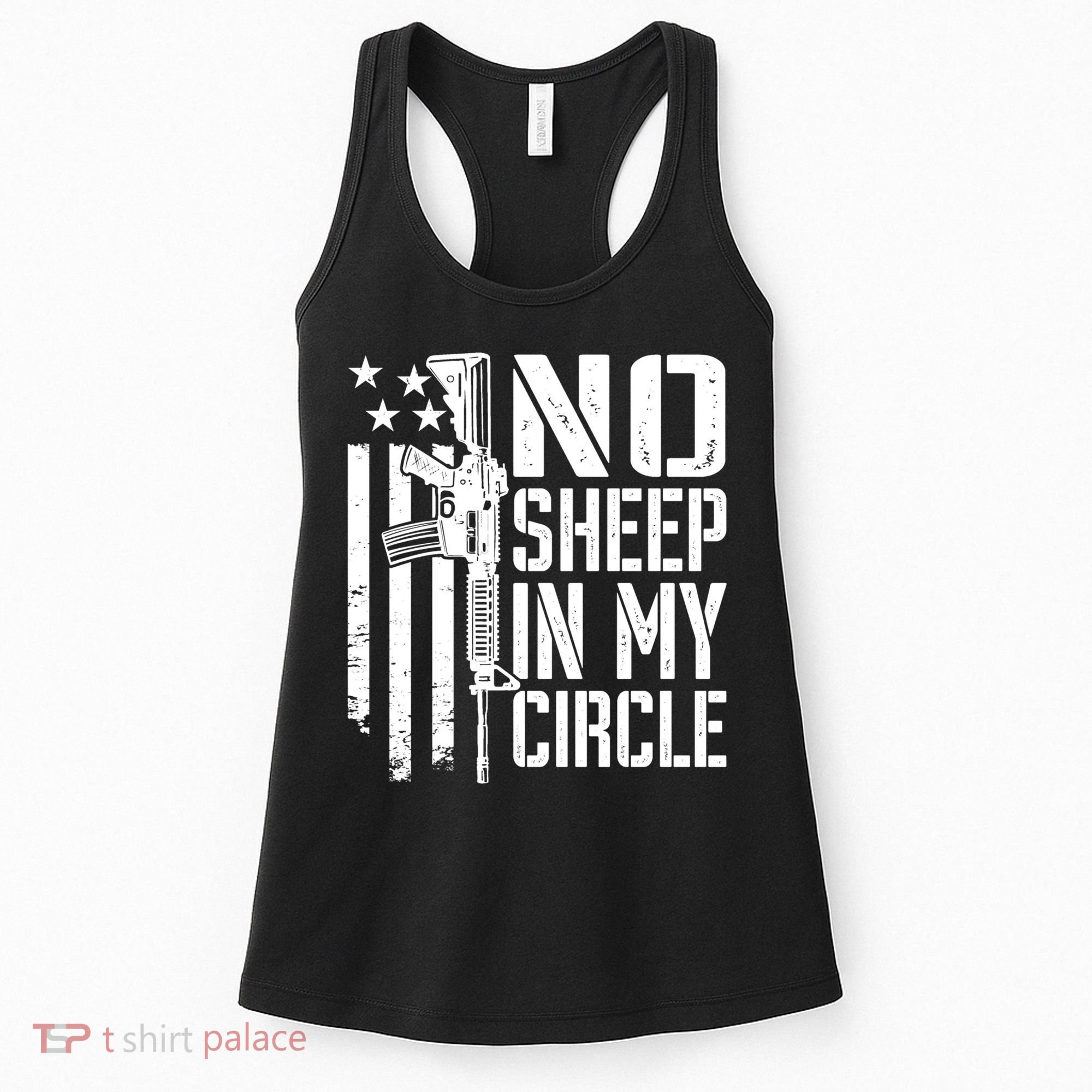 No Sheep In My Circle Gift Funny Camo Pro Gun 2nd Amendment Gift Women's Tank Top