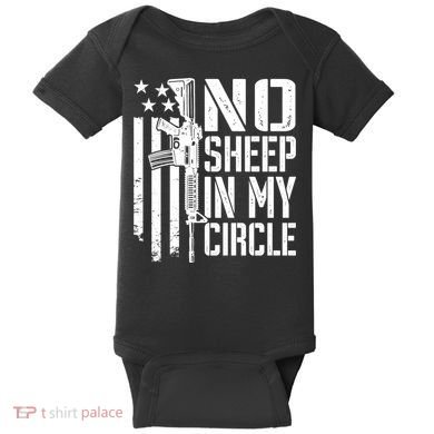 No Sheep In My Circle Gift Funny Camo Pro Gun 2nd Amendment Gift Baby Bodysuit