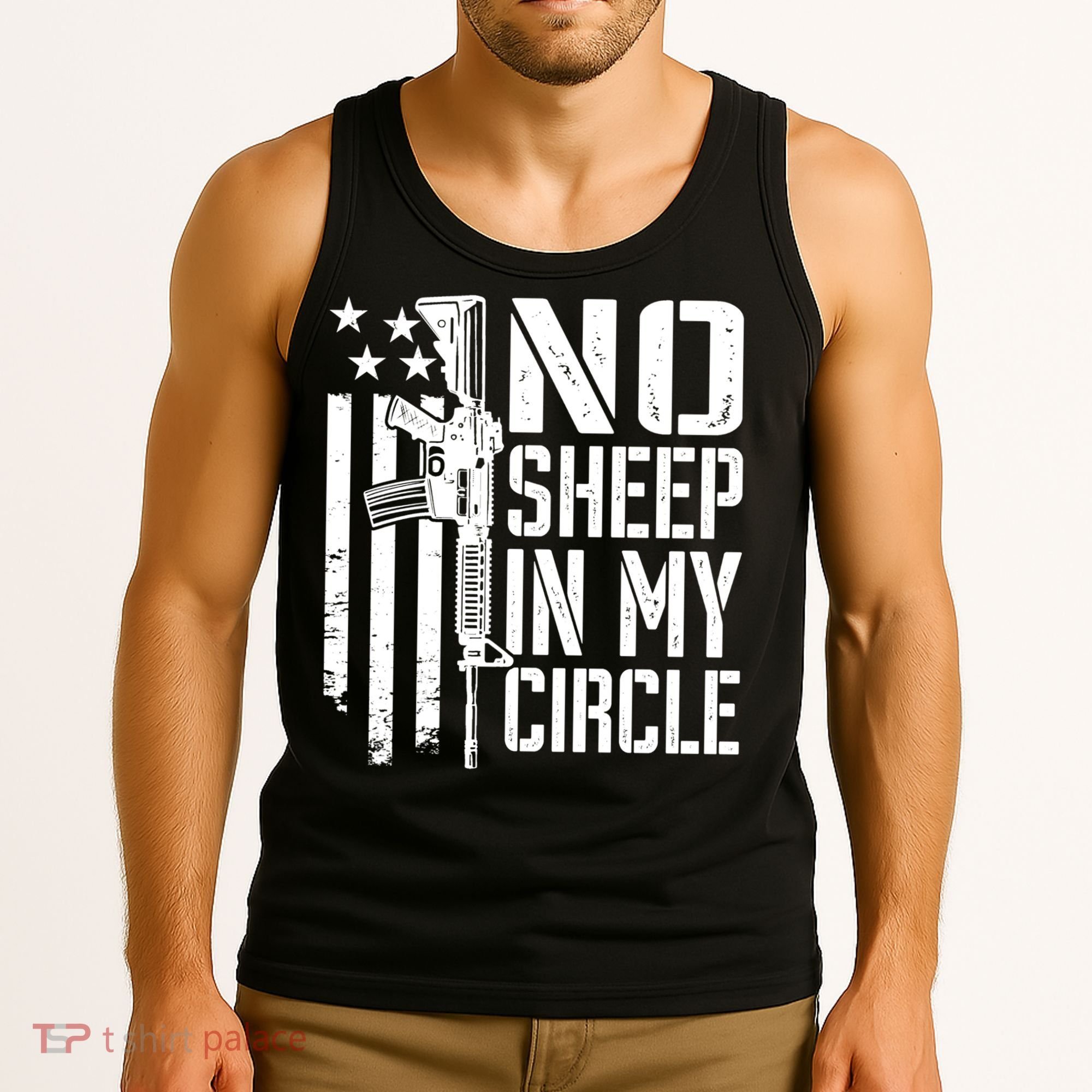 No Sheep In My Circle Gift Funny Camo Pro Gun 2nd Amendment Gift Tank Top