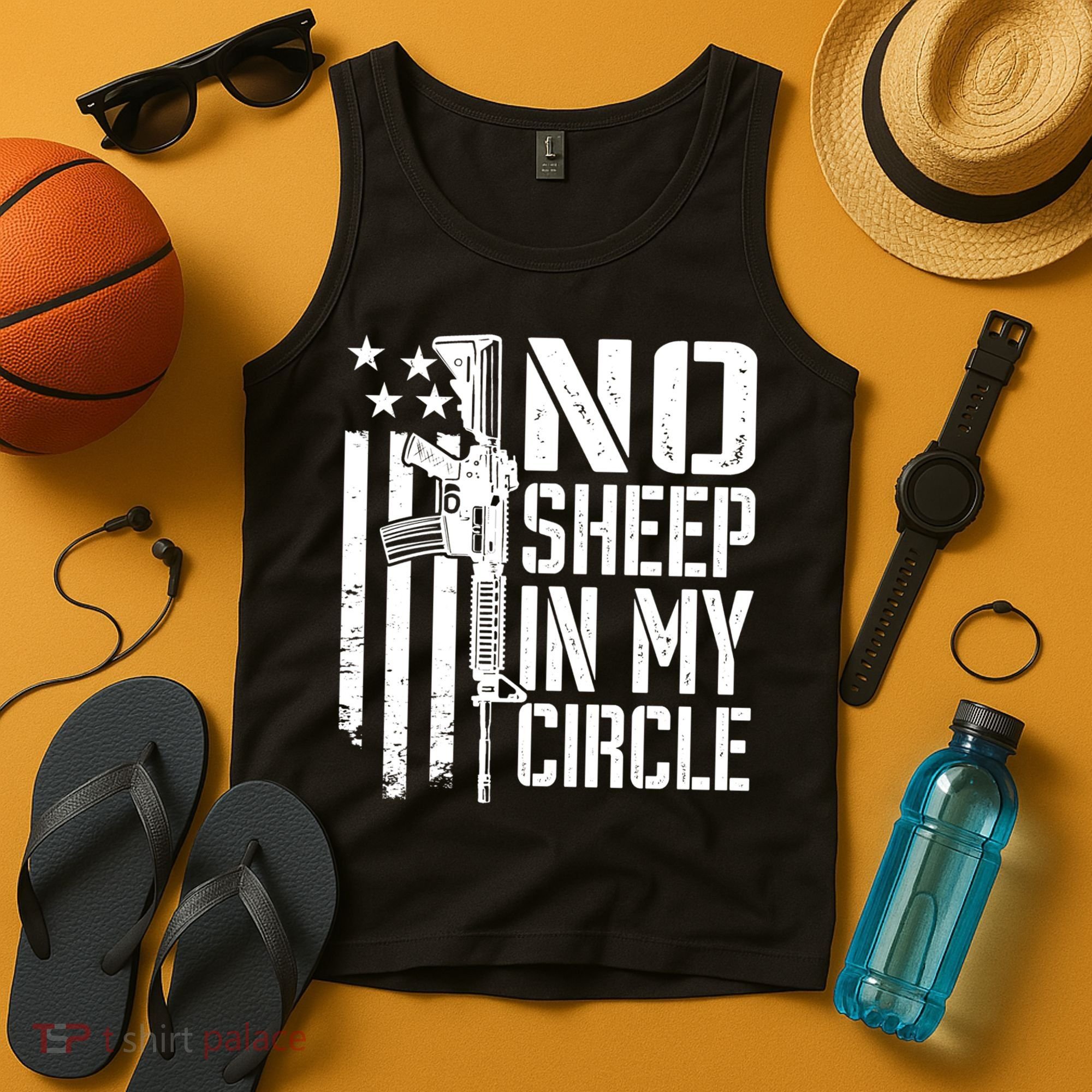 No Sheep In My Circle Gift Funny Camo Pro Gun 2nd Amendment Gift Tank Top