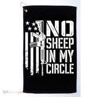 No Sheep In My Circle Gift Funny Camo Pro Gun 2nd Amendment Gift Golf Towel thumb 0