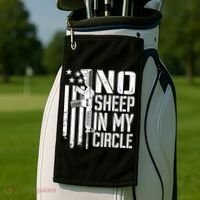 No Sheep In My Circle Gift Funny Camo Pro Gun 2nd Amendment Gift Golf Towel thumb 2