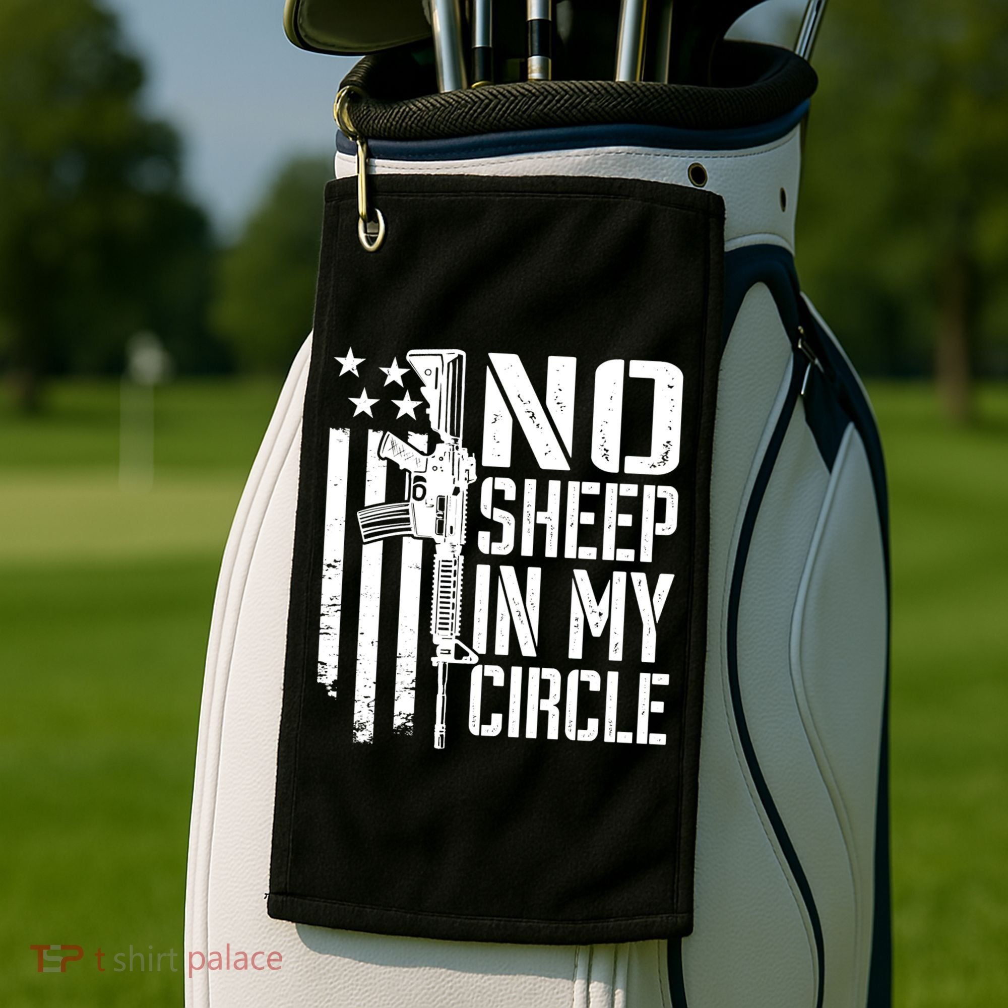 No Sheep In My Circle Gift Funny Camo Pro Gun 2nd Amendment Gift Golf Towel
