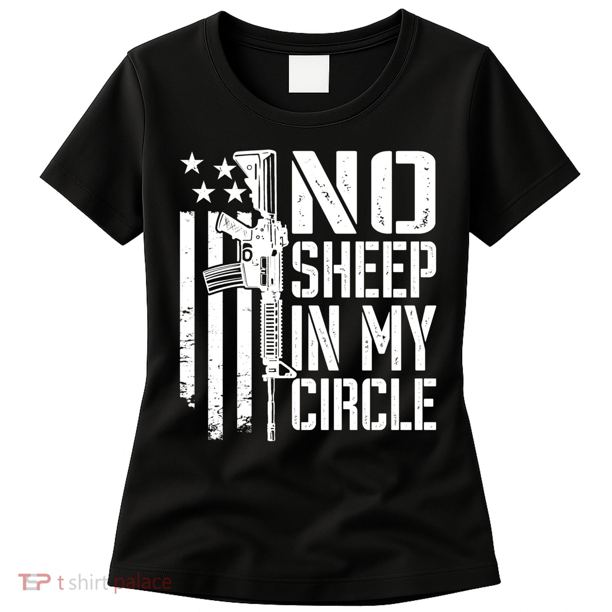 No Sheep In My Circle Gift Funny Camo Pro Gun 2nd Amendment Gift Women's T-Shirt