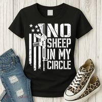 No Sheep In My Circle Gift Funny Camo Pro Gun 2nd Amendment Gift Women's T-Shirt thumb 3