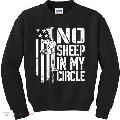 No Sheep In My Circle Gift Funny Camo Pro Gun 2nd Amendment Gift Kids Sweatshirt