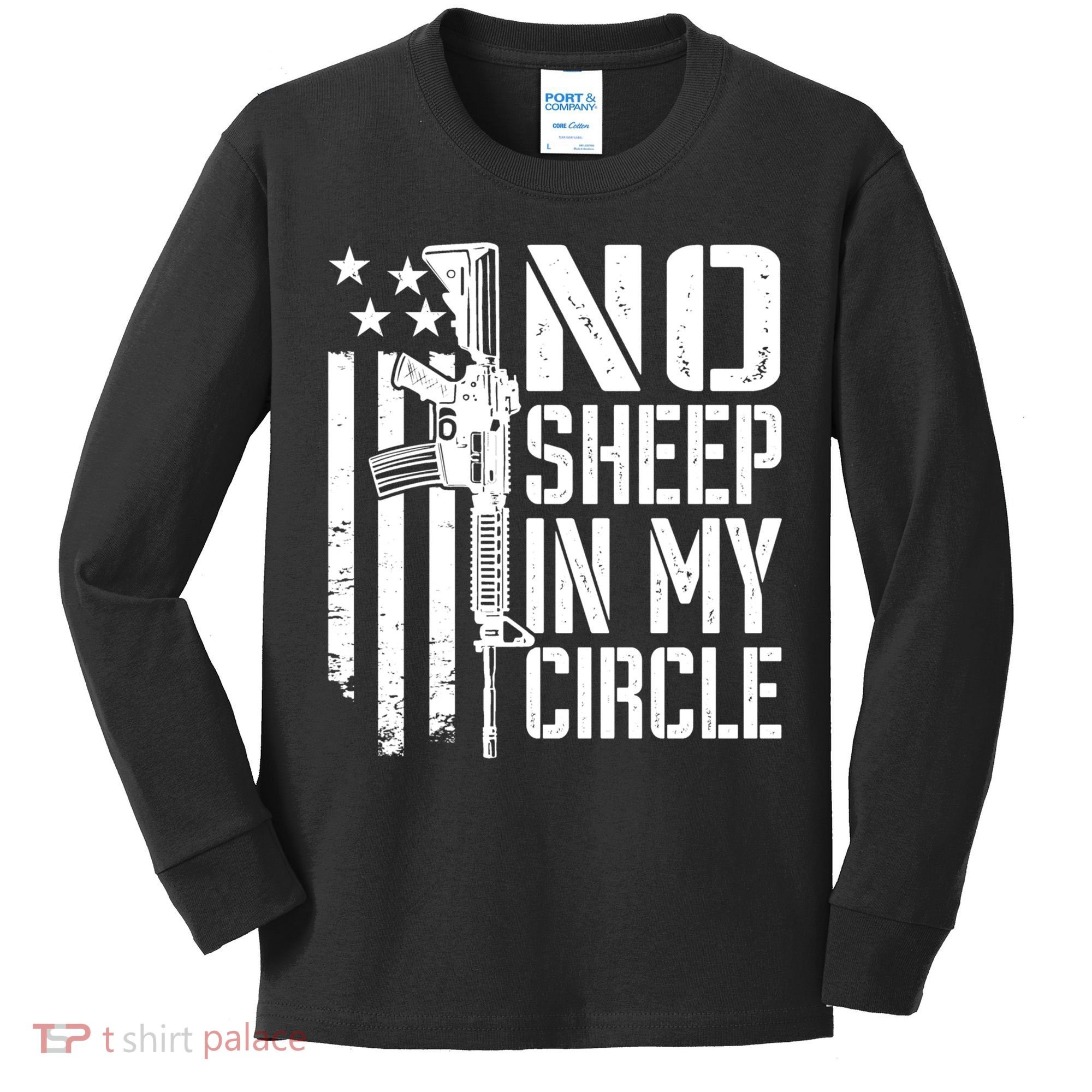 No Sheep In My Circle Gift Funny Camo Pro Gun 2nd Amendment Gift Kids Long Sleeve Shirt