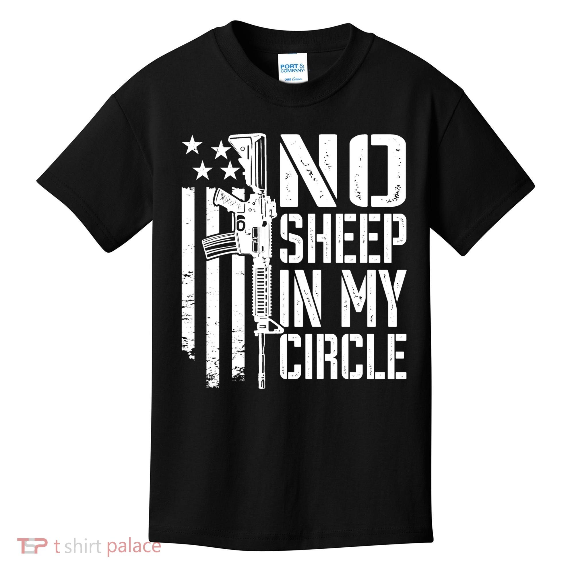 No Sheep In My Circle Gift Funny Camo Pro Gun 2nd Amendment Gift Kids T-Shirt
