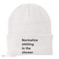 Normalize Shitting In The Shower Dank Meme Beanie thumb 0