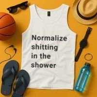 Normalize Shitting In The Shower Dank Meme Tank Top thumb 4