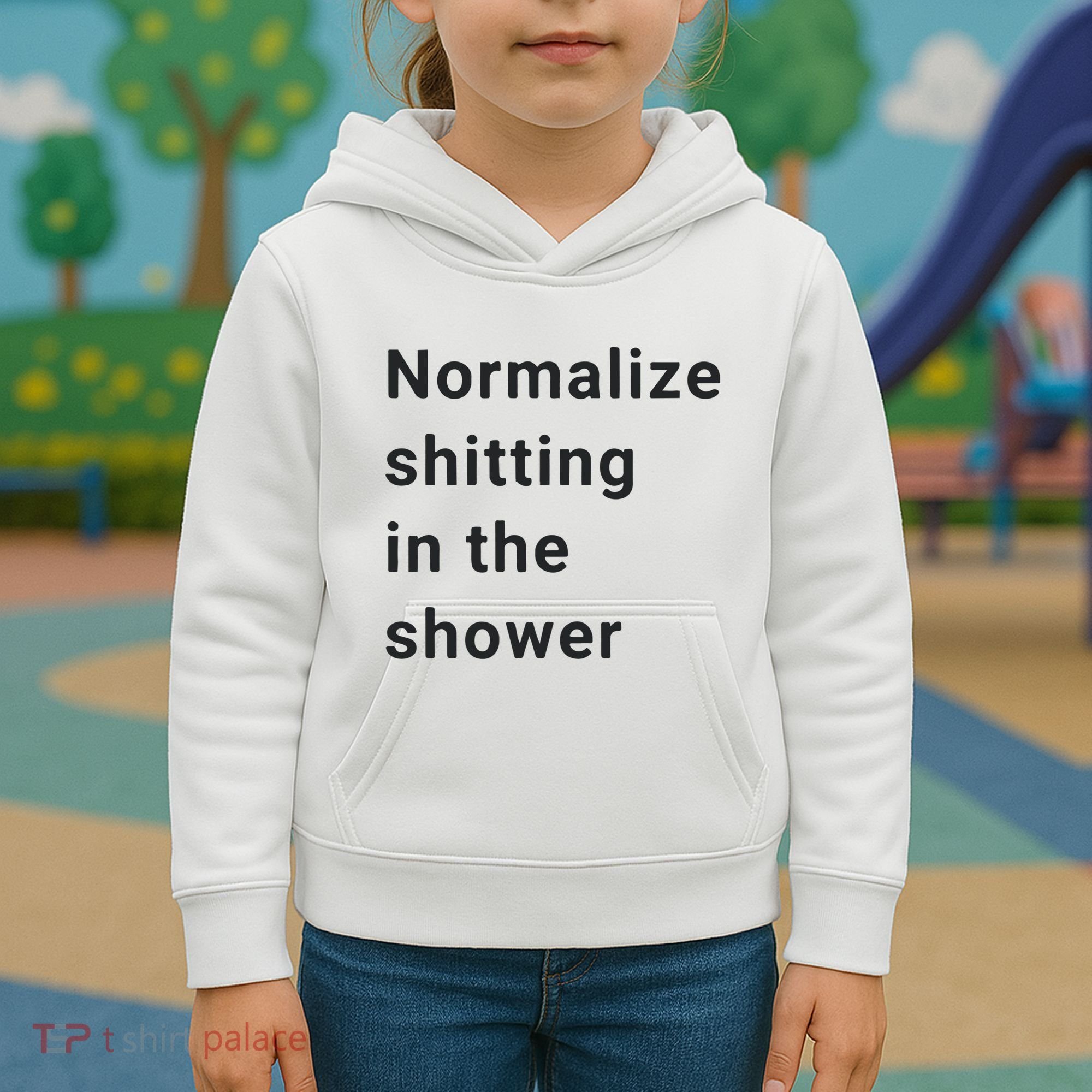 Normalize Shitting In The Shower Dank Meme Kids Hoodie