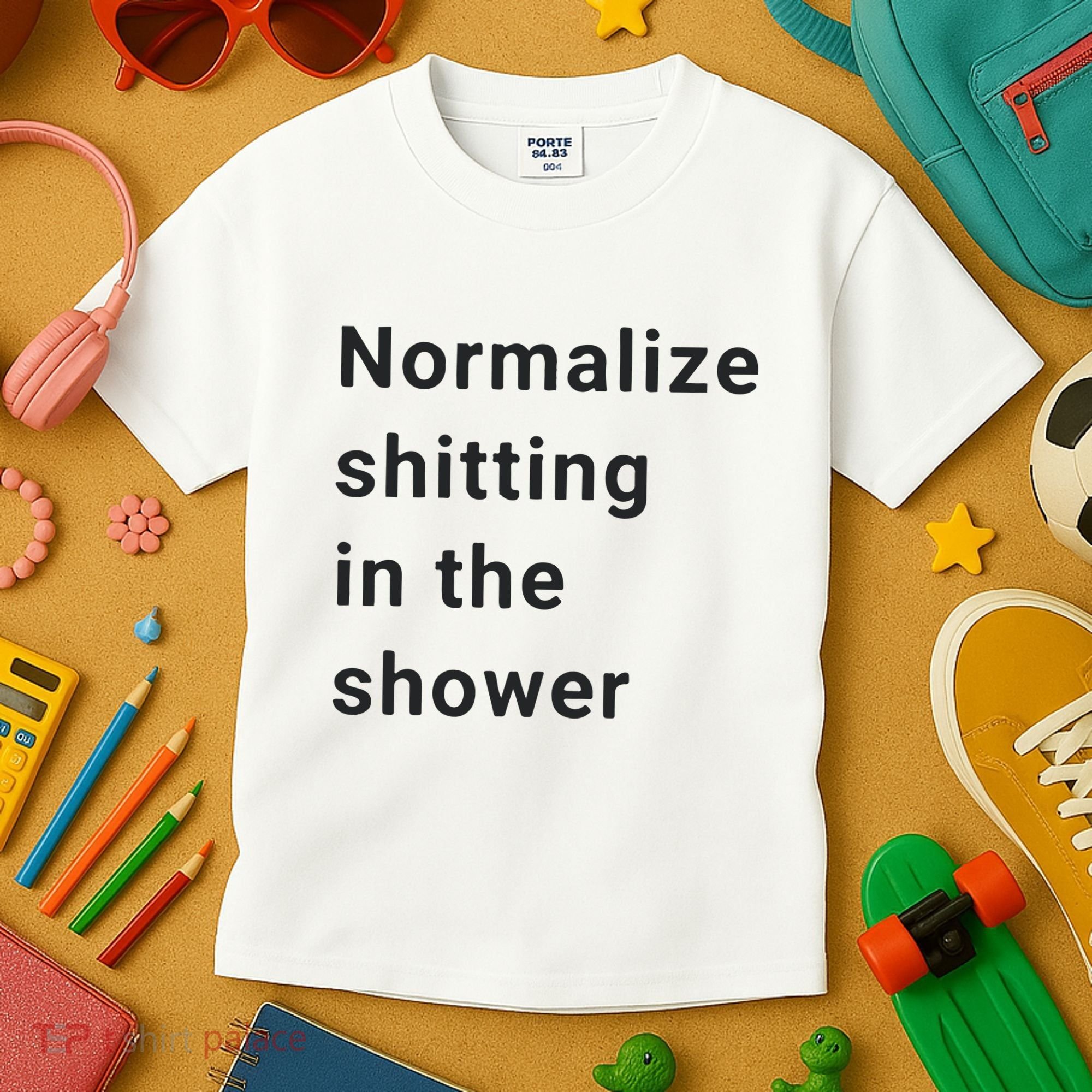 Normalize Shitting In The Shower Dank Meme Kids T-Shirt