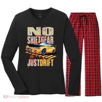No Shiftgear Just Drift Car Fanatic Women's Long Sleeve Flannel Pajama Set  thumb 0