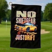 No Shiftgear Just Drift Car Fanatic Golf Towel thumb 1