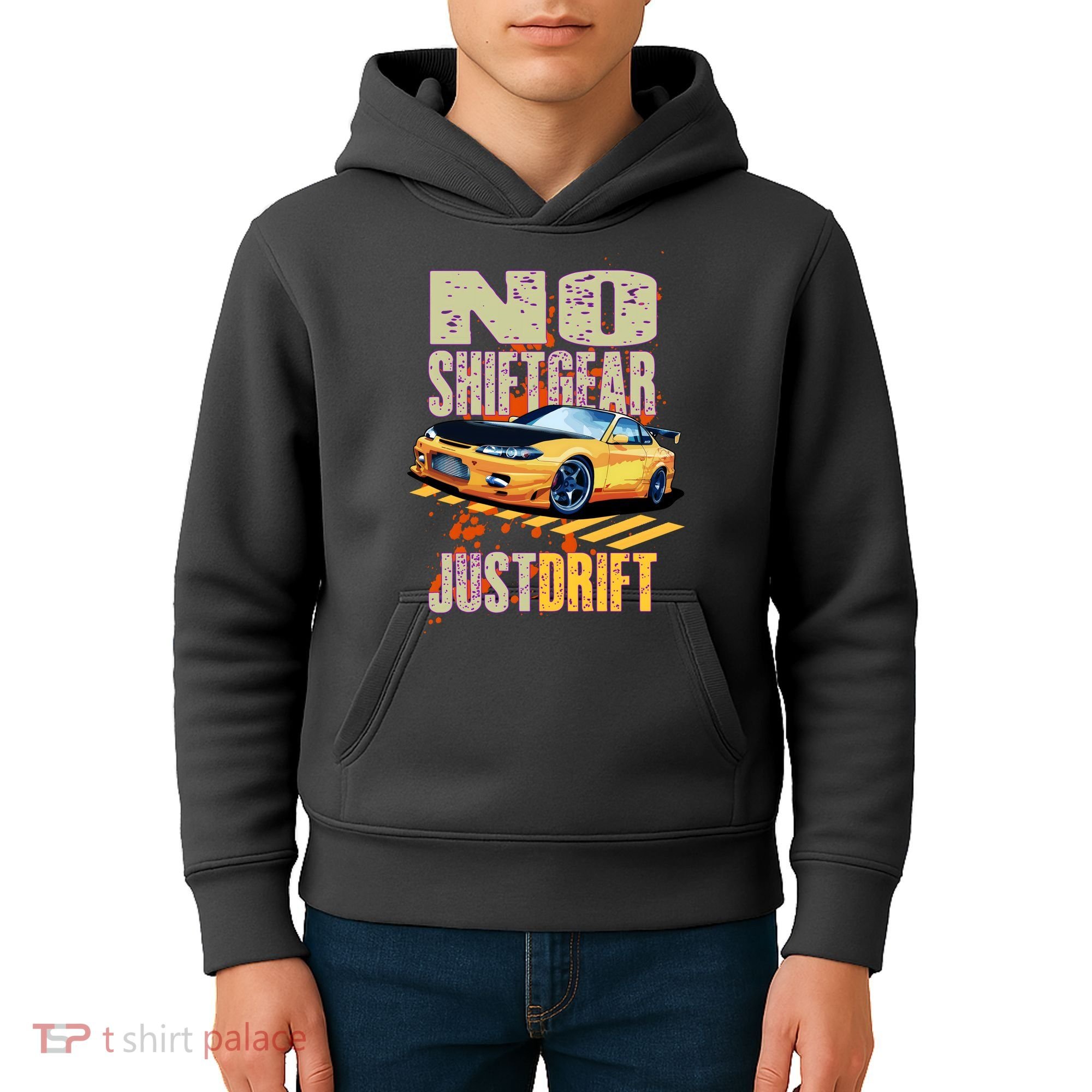 No Shiftgear Just Drift Car Fanatic Kids Hoodie