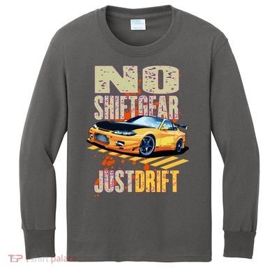 No Shiftgear Just Drift Car Fanatic Kids Long Sleeve Shirt