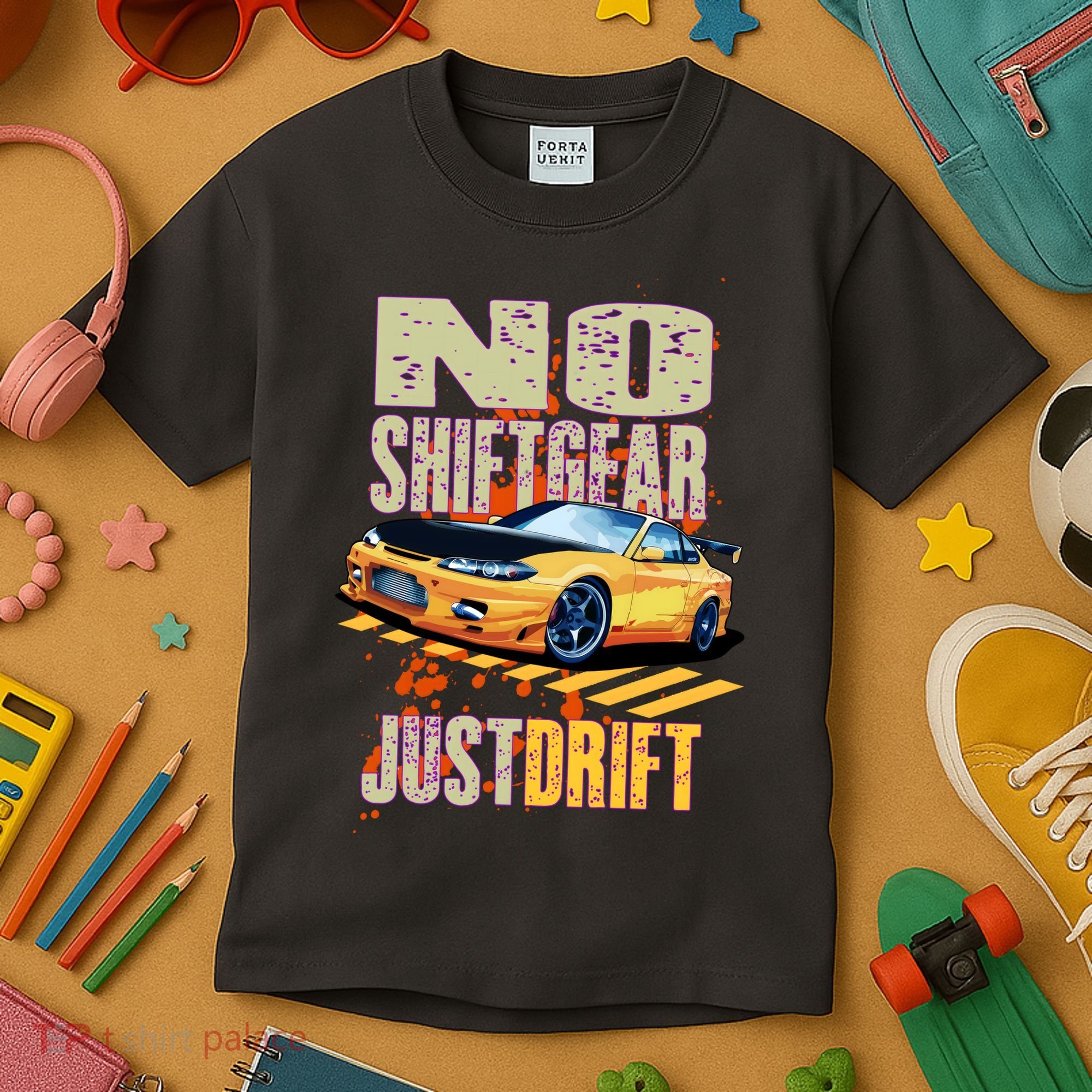 No Shiftgear Just Drift Car Fanatic Kids T-Shirt