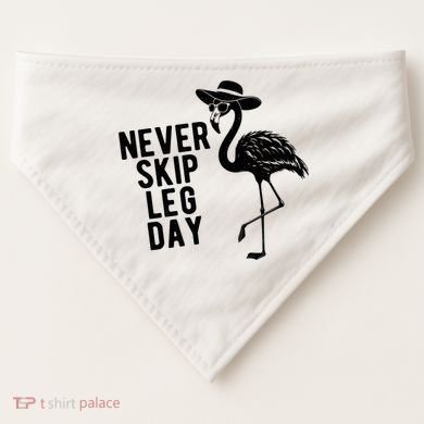 Never Skip Leg Day Flamingo Bird USA-Made Doggie Bandana