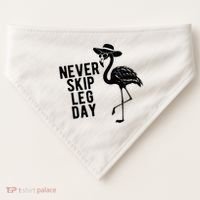 Never Skip Leg Day Flamingo Bird USA-Made Doggie Bandana thumb 0