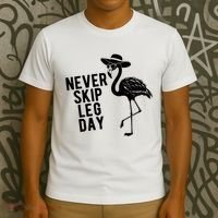 Never Skip Leg Day Flamingo Bird T-Shirt thumb 3
