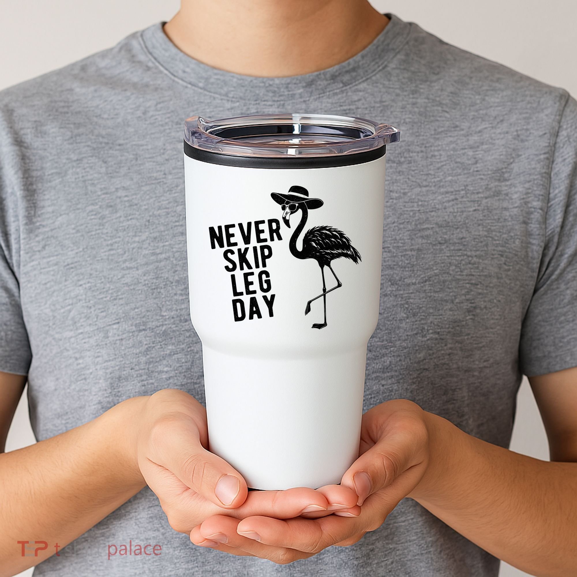 Never Skip Leg Day Flamingo Bird Tumbler
