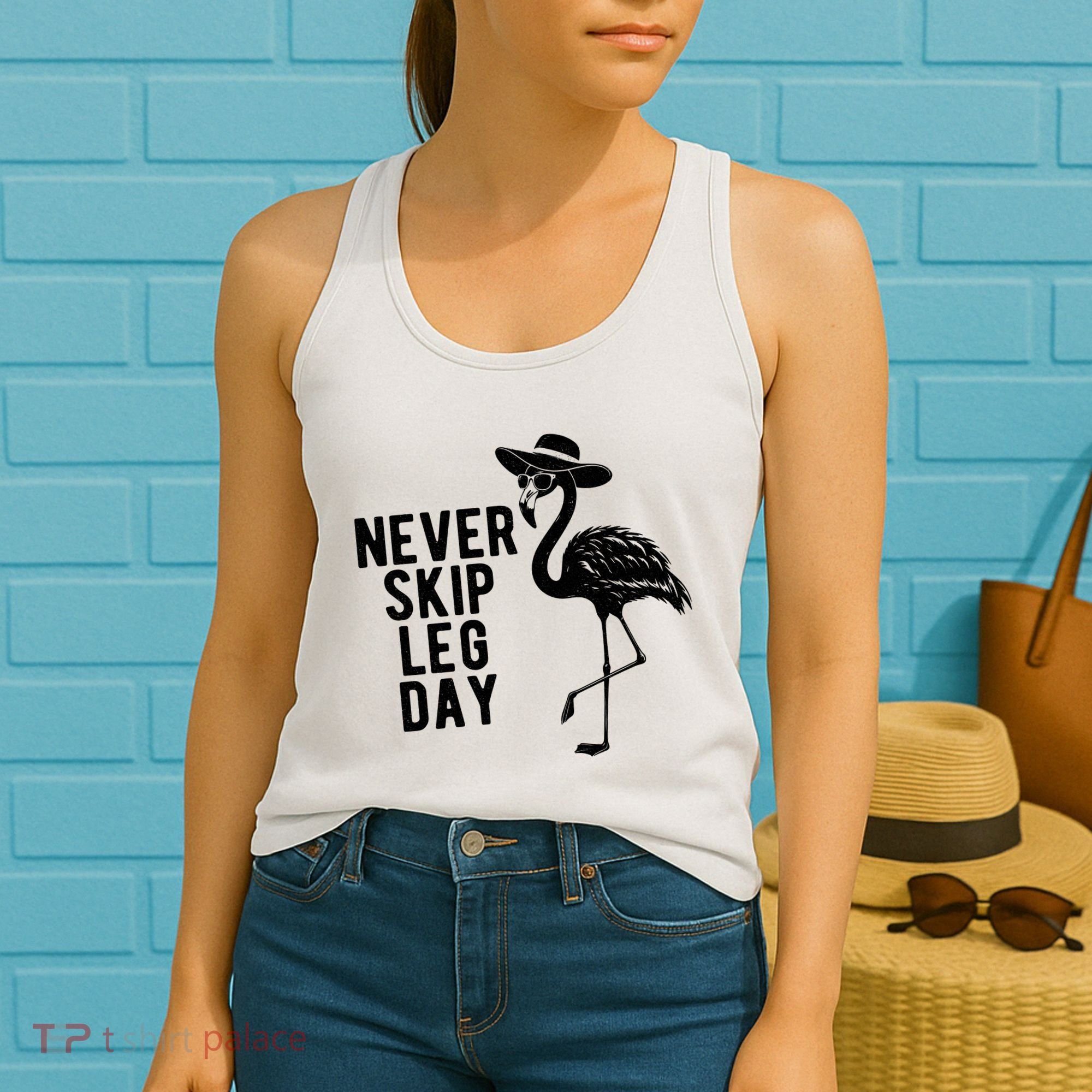 Never Skip Leg Day Flamingo Bird Women's Tank Top