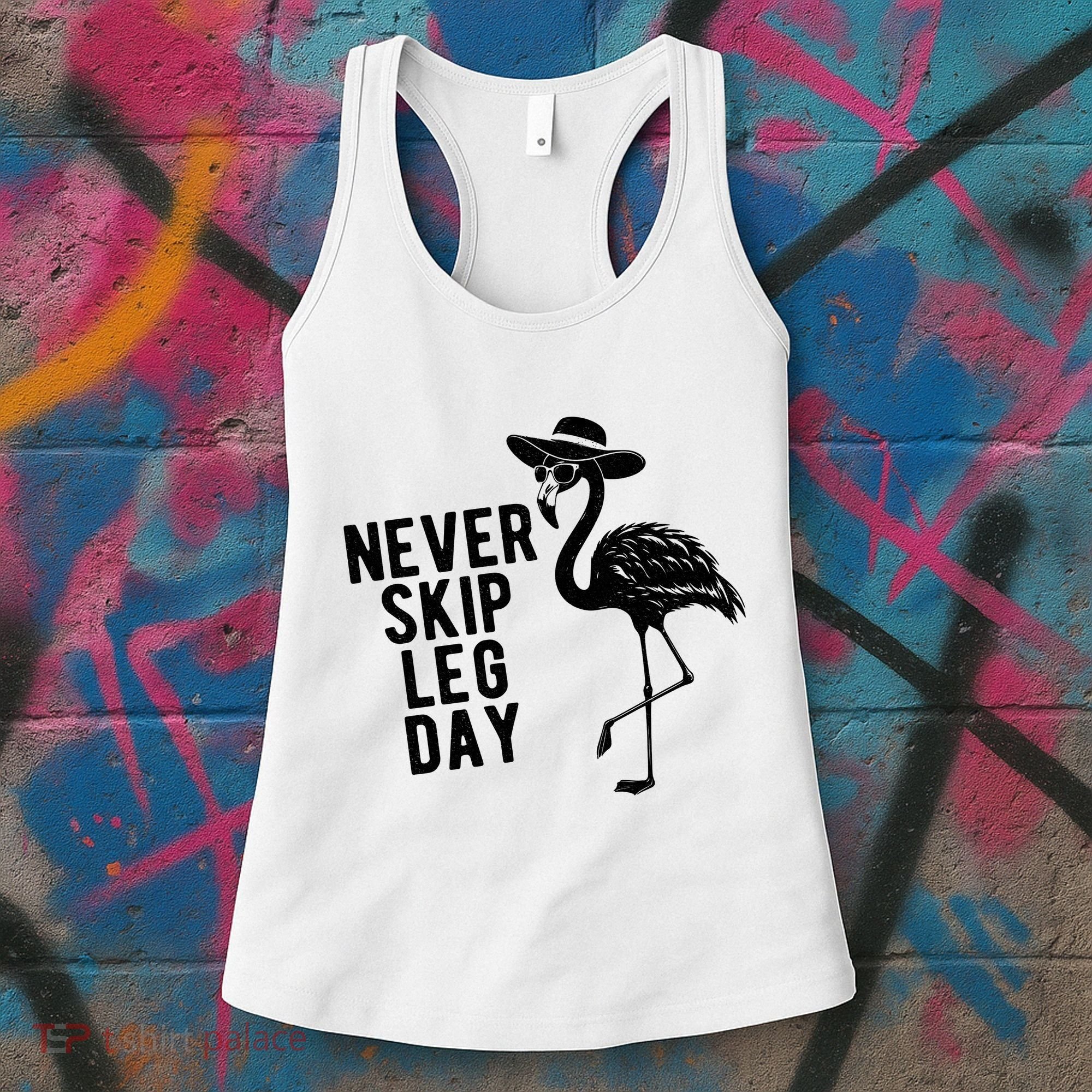 Never Skip Leg Day Flamingo Bird Women's Tank Top
