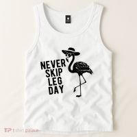 Never Skip Leg Day Flamingo Bird Tank Top thumb 2