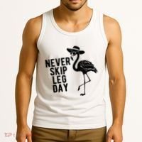 Never Skip Leg Day Flamingo Bird Tank Top thumb 3