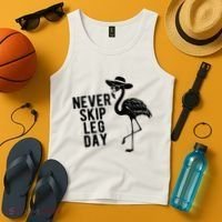 Never Skip Leg Day Flamingo Bird Tank Top thumb 4