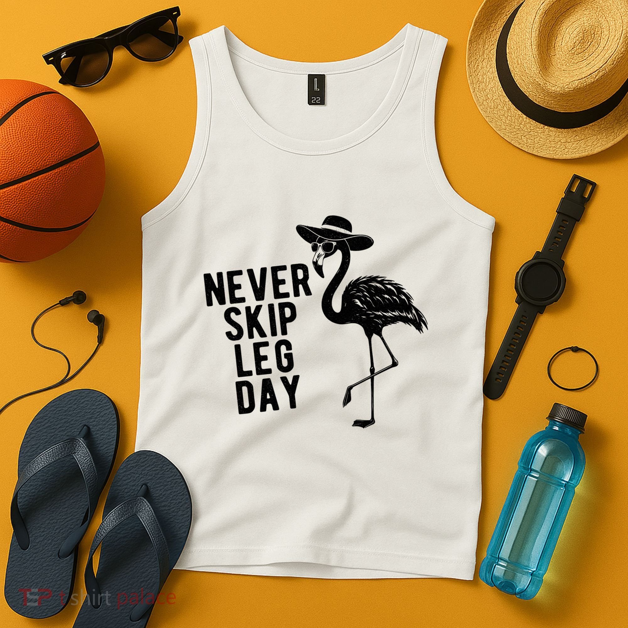 Never Skip Leg Day Flamingo Bird Tank Top