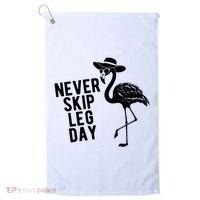 Never Skip Leg Day Flamingo Bird Golf Towel thumb 0