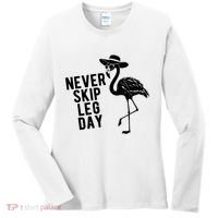 Never Skip Leg Day Flamingo Bird Women's Long Sleeve Shirt thumb 0