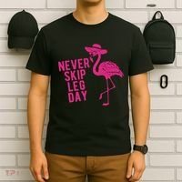 Never Skip Leg Day Flamingo T-Shirt thumb 6
