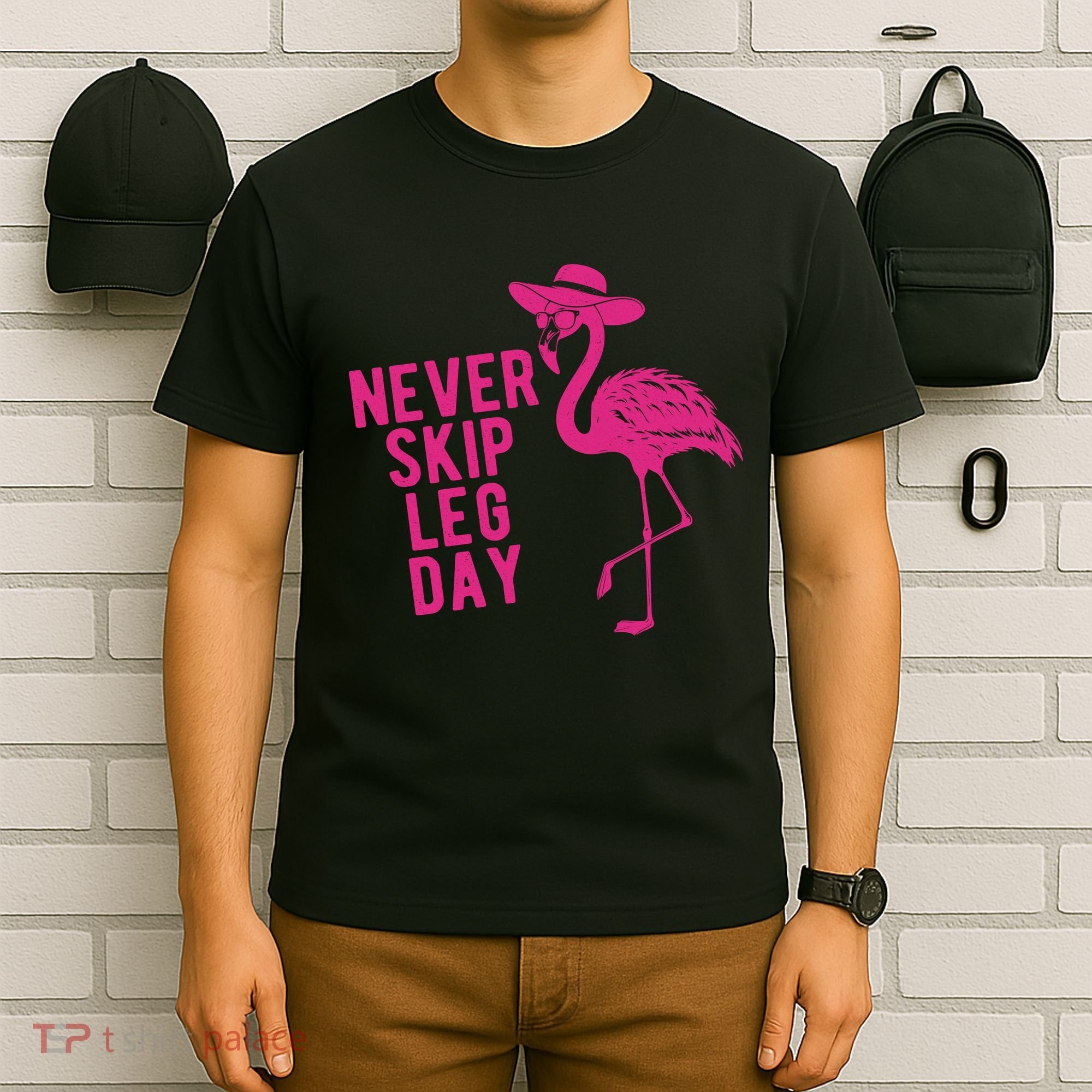 Never Skip Leg Day Flamingo T-Shirt