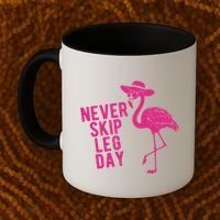 Never Skip Leg Day Flamingo Coffee Mug thumb 2