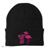Never Skip Leg Day Flamingo Beanie thumb 0