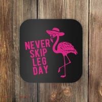 Never Skip Leg Day Flamingo Coaster thumb 0